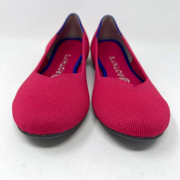 RARE RETIRED Rothy's The Flat Hot Pink Round Toe Magenta Ballet Flats Size 7.5 - Picture 5 of 11